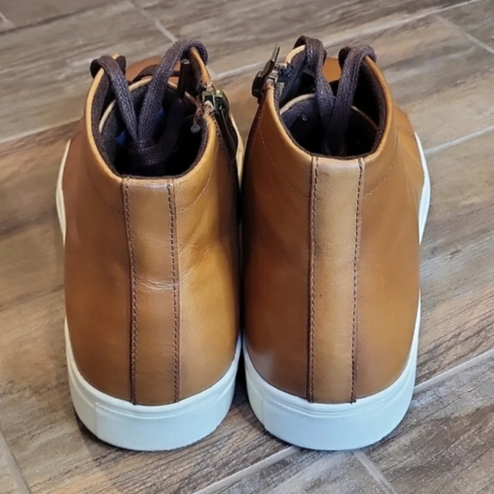 Jousen Leather High-Top Dress Sneakers, Size 8 - Picture 3 of 15